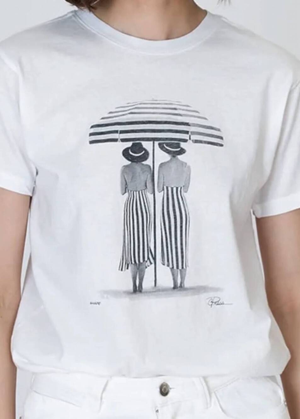NEW CPRESS STUDIO women's studio shade mushie tee in worn white
